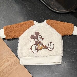 Disney Mickey Mouse Sherpa Top - Cream and Brown